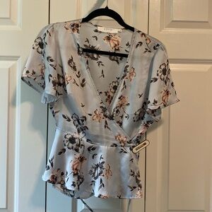 ASTR The Label Cross Body tie floral Top